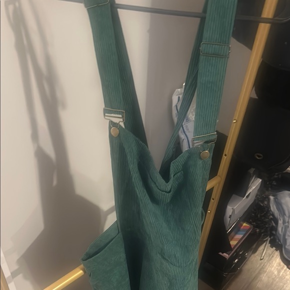 Teal Corduroy Overalls - Picture 2 of 7